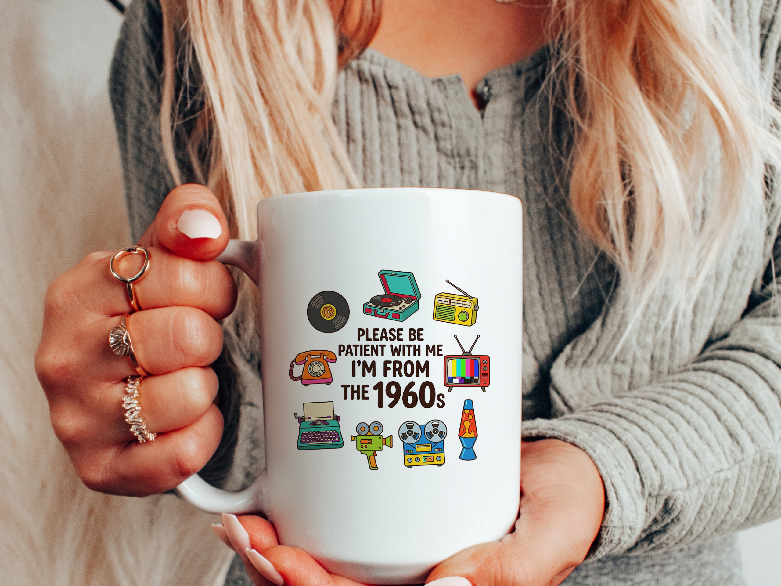 Please Be Patient With Me I was Born In The 60s Funny 1960s Mug - Image 8